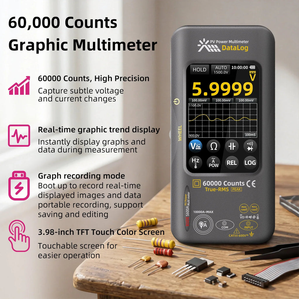 BSIDE S600A graphic multimeter, 60,000 counts, feature overview